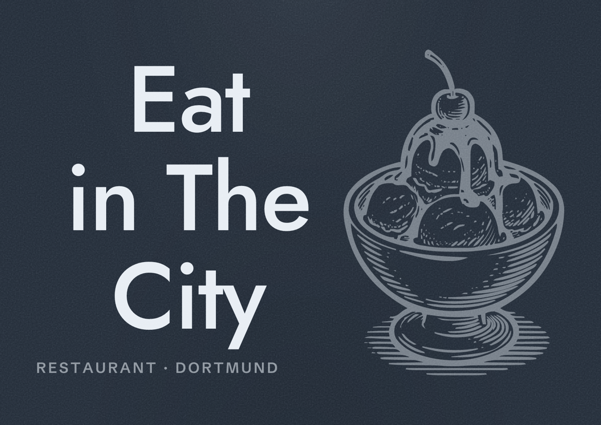 Illustriertes Poster von Eat in The City, Restaurant in Dortmund
