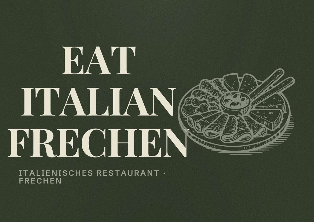 Illustriertes Poster von EAT ITALIAN FRECHEN, Italienisches Restaurant in Frechen