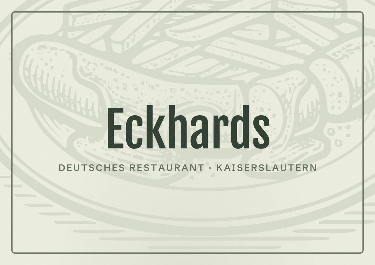 Illustriertes Poster von Eckhards, Deutsches Restaurant in Kaiserslautern