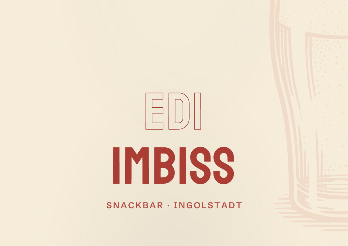 Illustriertes Poster von Edi Imbiss, Snackbar in Ingolstadt