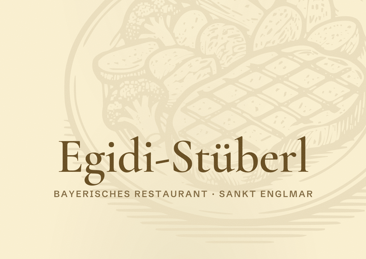 Illustriertes Poster von Egidi-Stüberl, Bayerisches Restaurant in Sankt Englmar