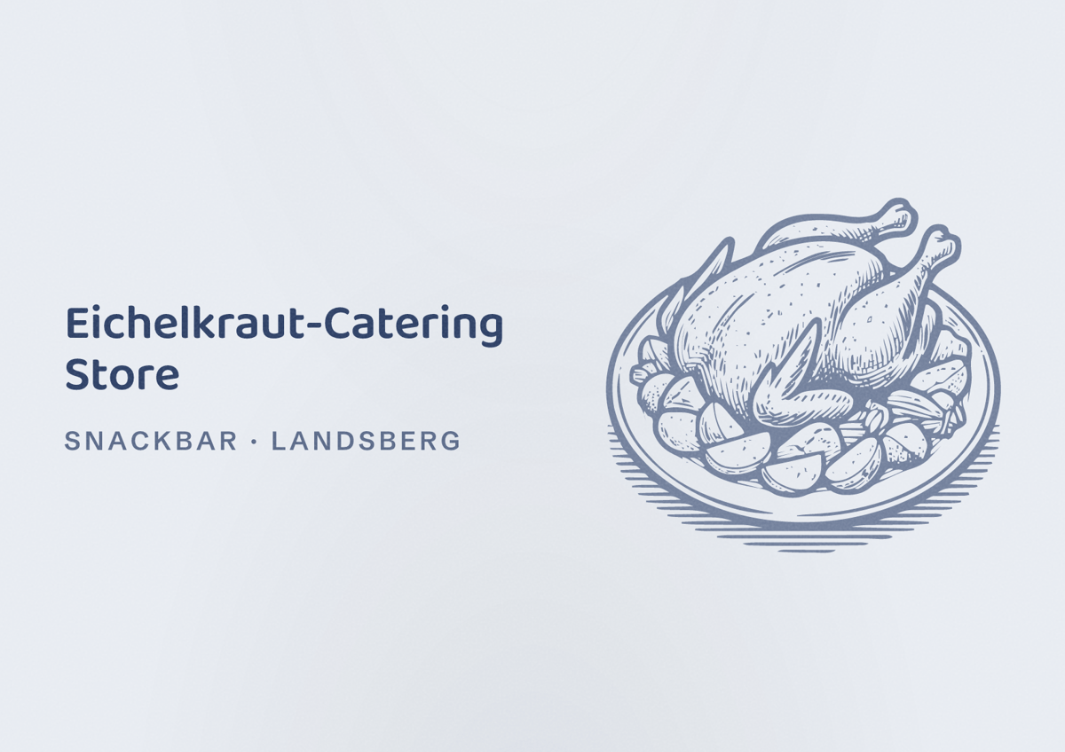 Illustriertes Poster von Eichelkraut-Catering Store, Snackbar in Landsberg