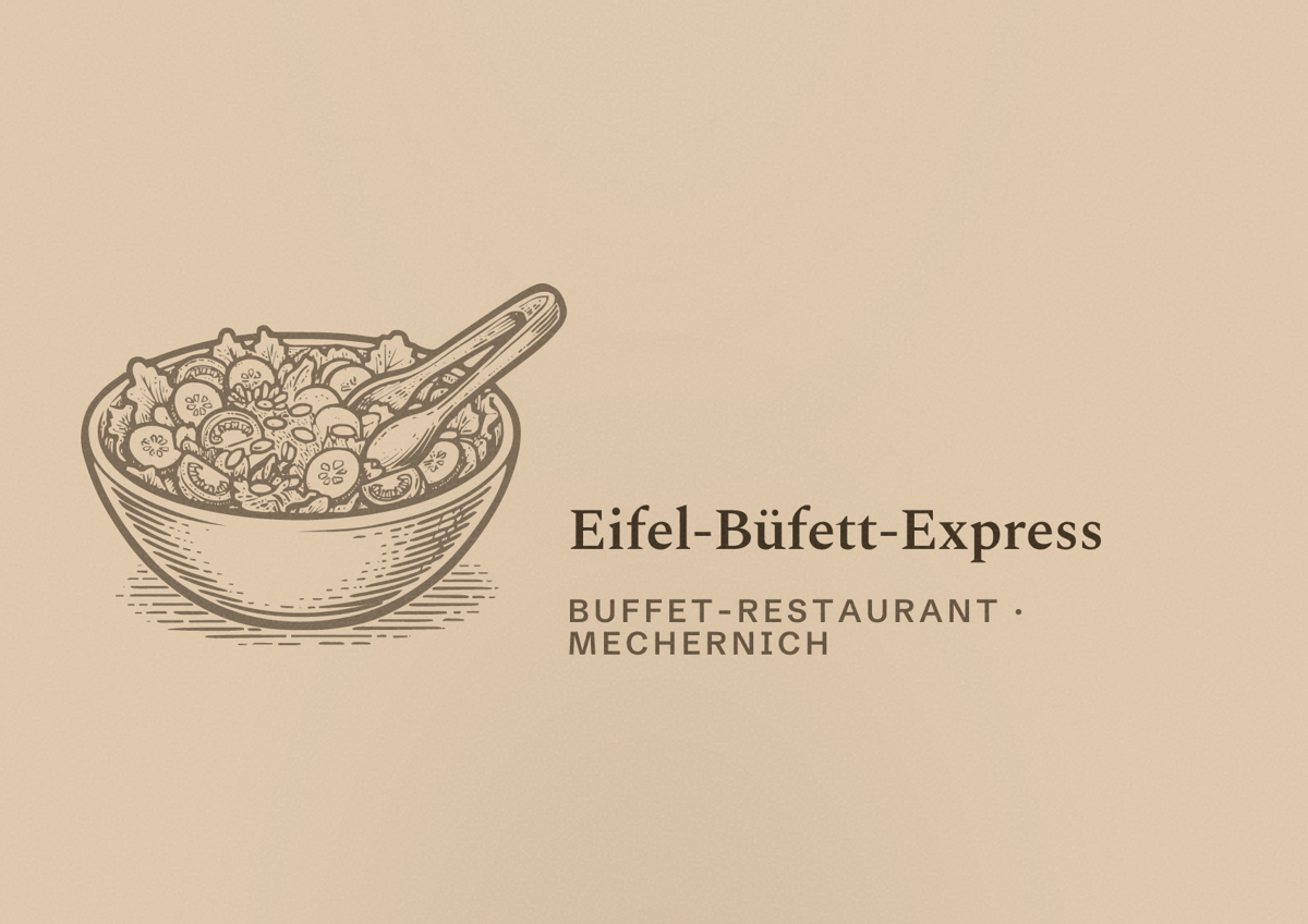 Illustriertes Poster von Eifel-Büfett-Express, Buffet-Restaurant in Mechernich