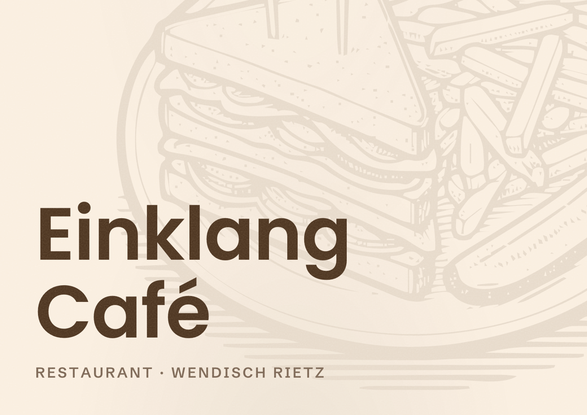 Illustriertes Poster von Einklang Café, Restaurant in Wendisch Rietz