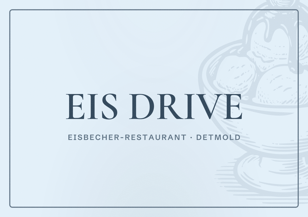 Illustriertes Poster von EIS DRIVE, Eisbecher-Restaurant in Detmold