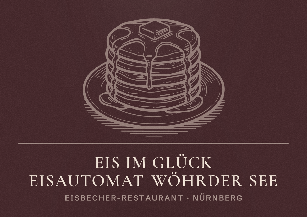 Illustriertes Poster von Eis im Glück Eisautomat Wöhrder See, Eisbecher-Restaurant in Nürnberg