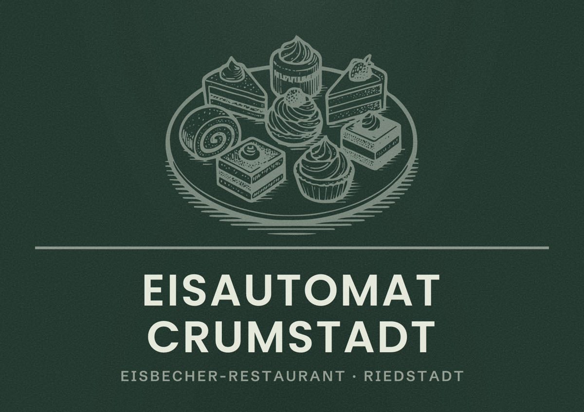 Illustriertes Poster von Eisautomat Crumstadt, Eisbecher-Restaurant in Riedstadt