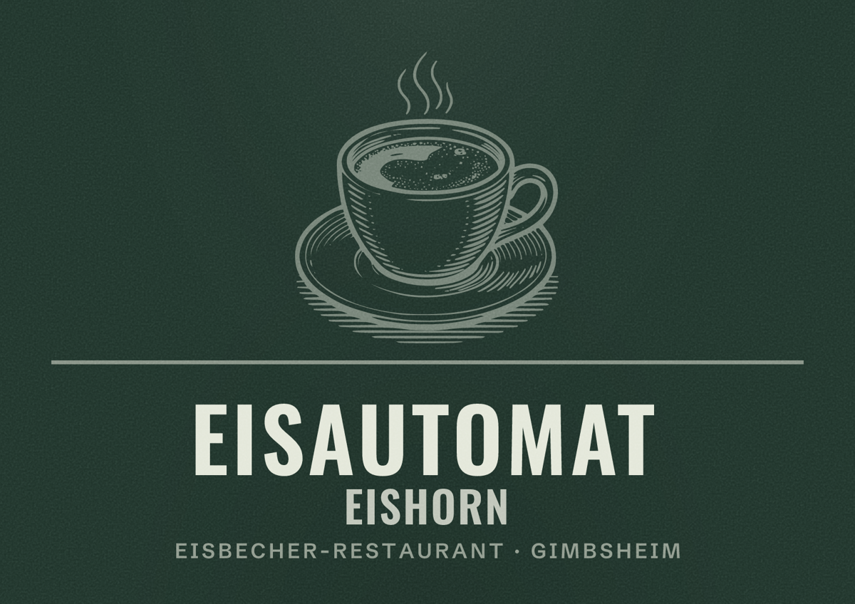 Illustriertes Poster von Eisautomat Eishorn, Eisbecher-Restaurant in Gimbsheim