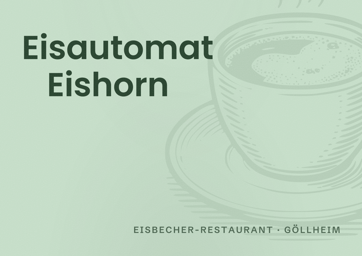 Illustriertes Poster von Eisautomat Eishorn, Eisbecher-Restaurant in Göllheim