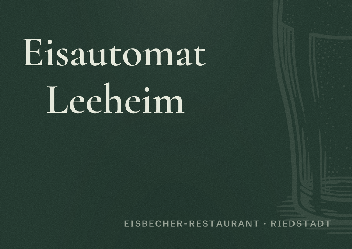 Illustriertes Poster von Eisautomat Leeheim, Eisbecher-Restaurant in Riedstadt