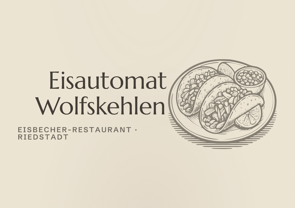Illustriertes Poster von Eisautomat Wolfskehlen, Eisbecher-Restaurant in Riedstadt