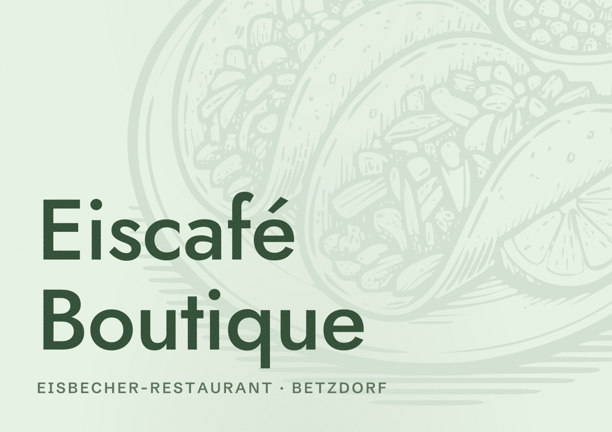 Illustriertes Poster von Eiscafé Boutique, Eisbecher-Restaurant in Betzdorf