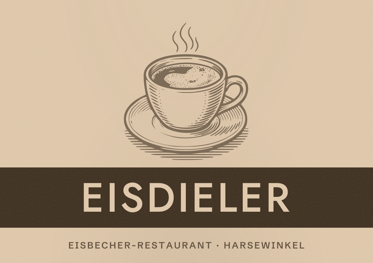 Illustriertes Poster von Eisdieler, Eisbecher-Restaurant in Harsewinkel