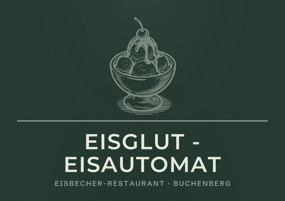 Illustriertes Poster von Eisglut - Eisautomat, Eisbecher-Restaurant in Buchenberg