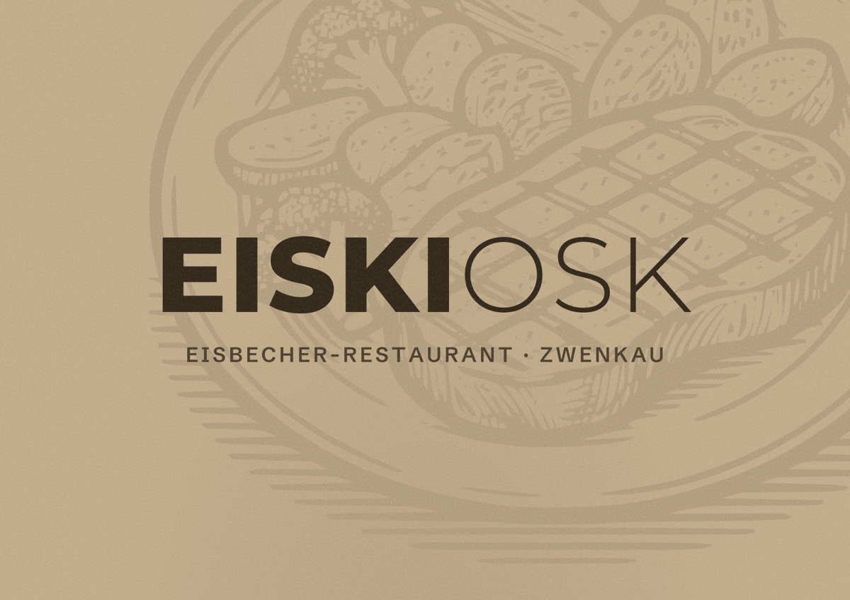 Illustriertes Poster von Eiskiosk, Eisbecher-Restaurant in Zwenkau