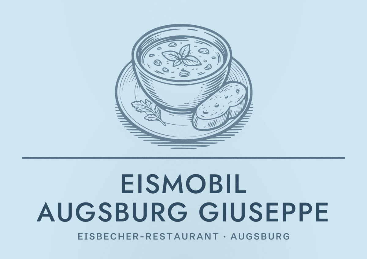 Illustriertes Poster von Eismobil Augsburg Giuseppe, Eisbecher-Restaurant in Augsburg