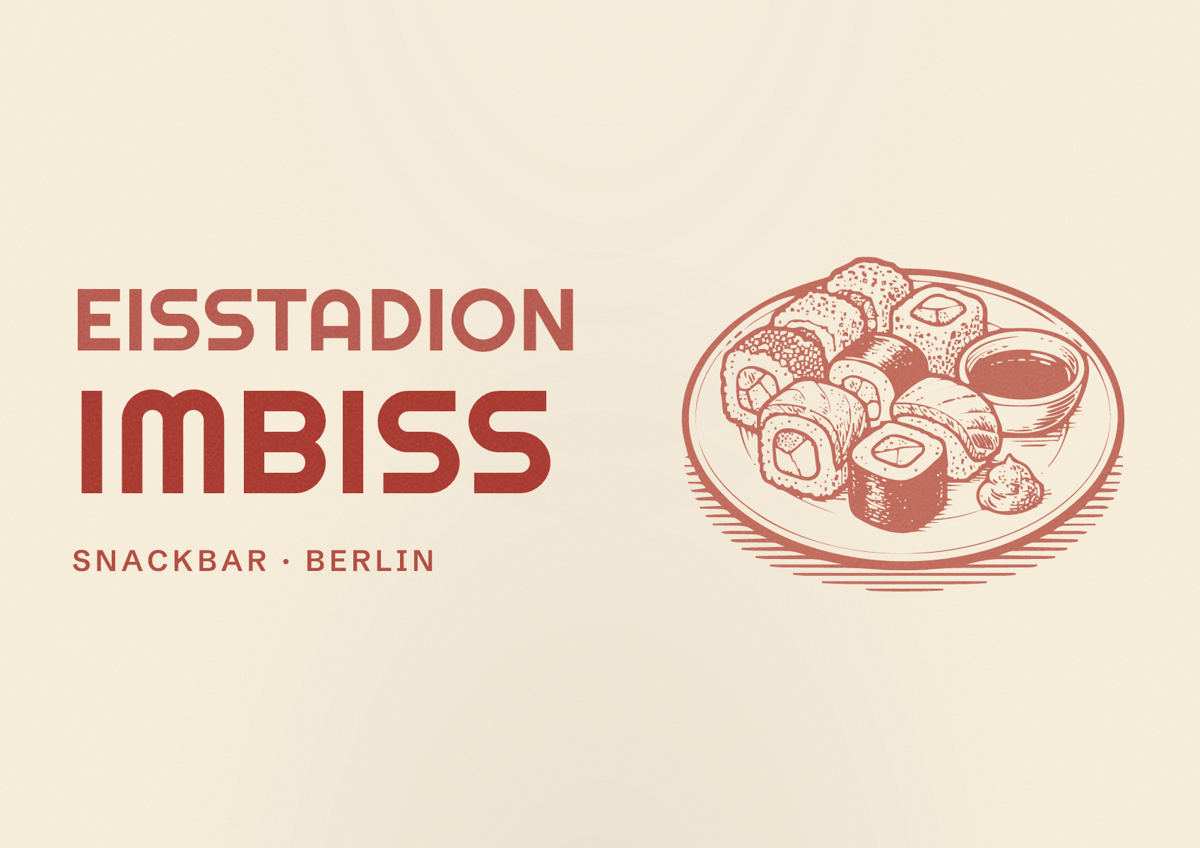 Illustriertes Poster von Eisstadion Imbiss, Snackbar in Berlin