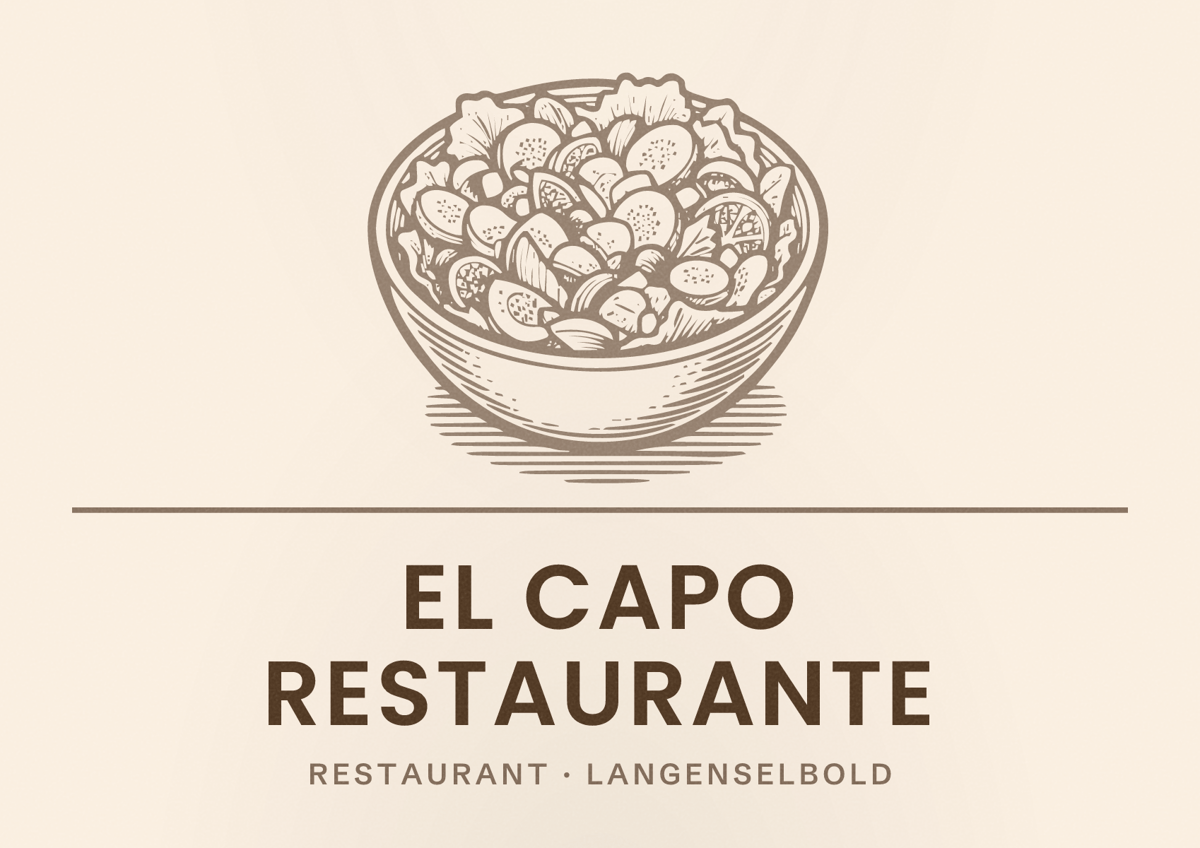 Illustriertes Poster von El Capo Restaurante, Restaurant in Langenselbold