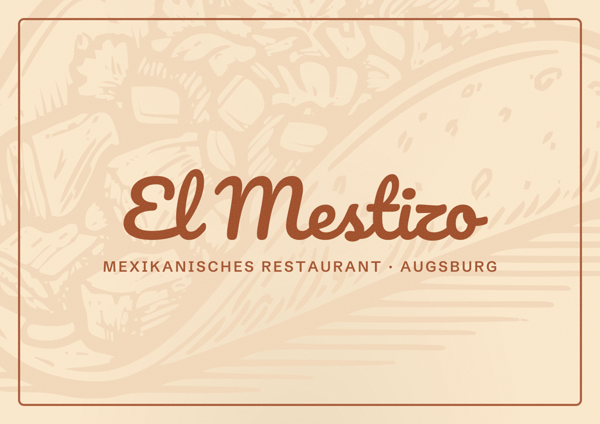 Illustriertes Poster von El Mestizo, Mexikanisches Restaurant in Augsburg