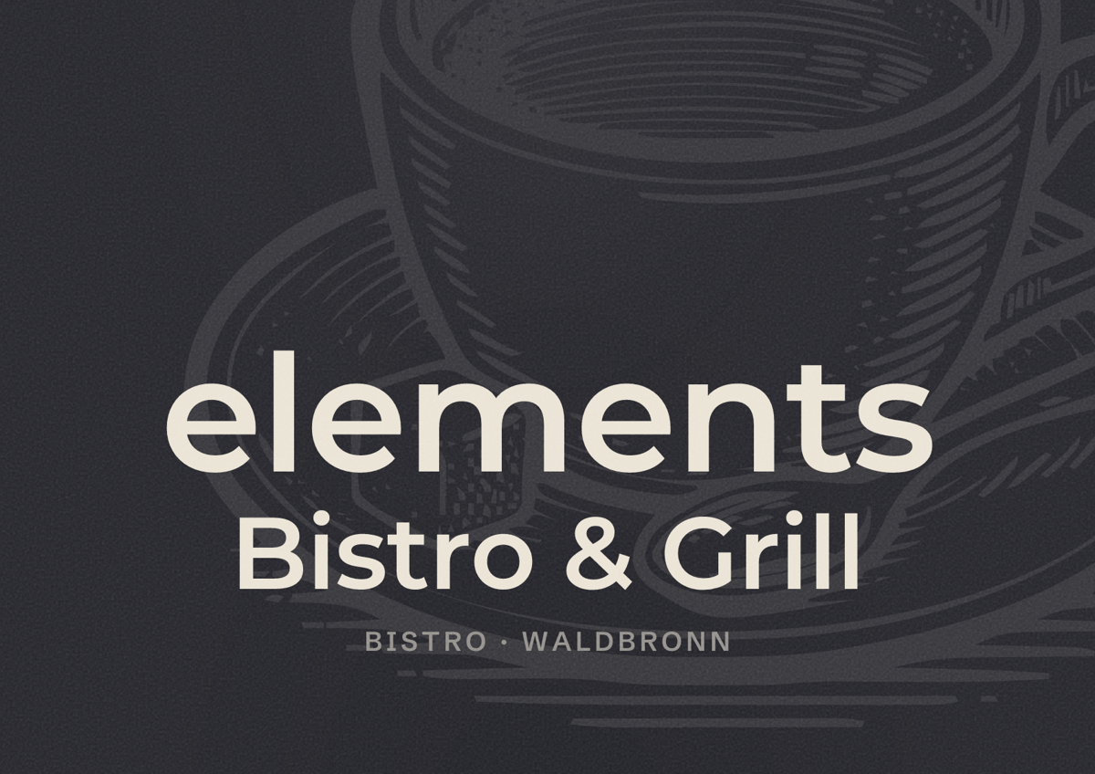 Illustriertes Poster von elements Bistro & Grill, Bistro in Waldbronn
