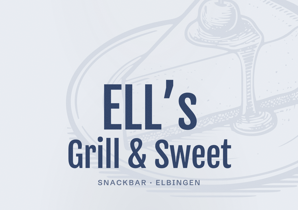 Illustriertes Poster von ELL’s Grill & Sweet, Snackbar in Elbingen