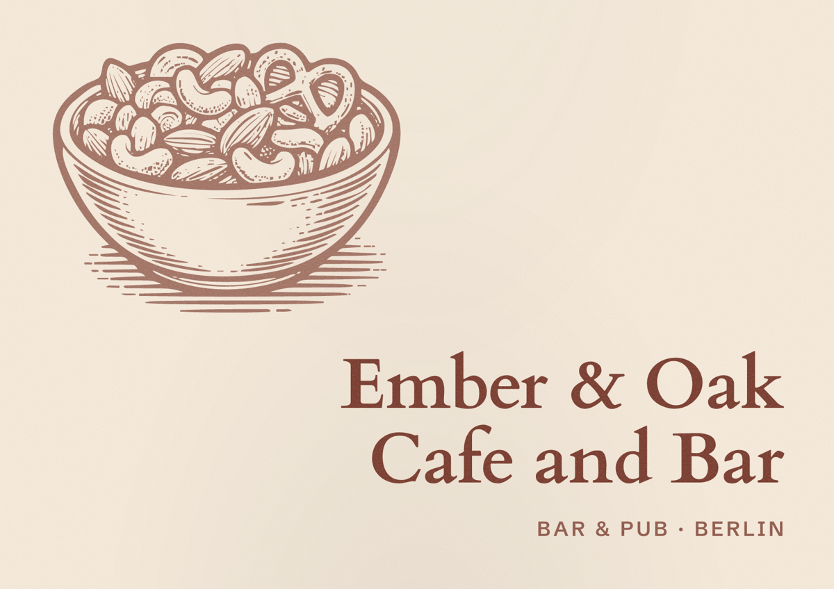 Illustriertes Poster von Ember & Oak Cafe and Bar, Bar & Pub in Berlin