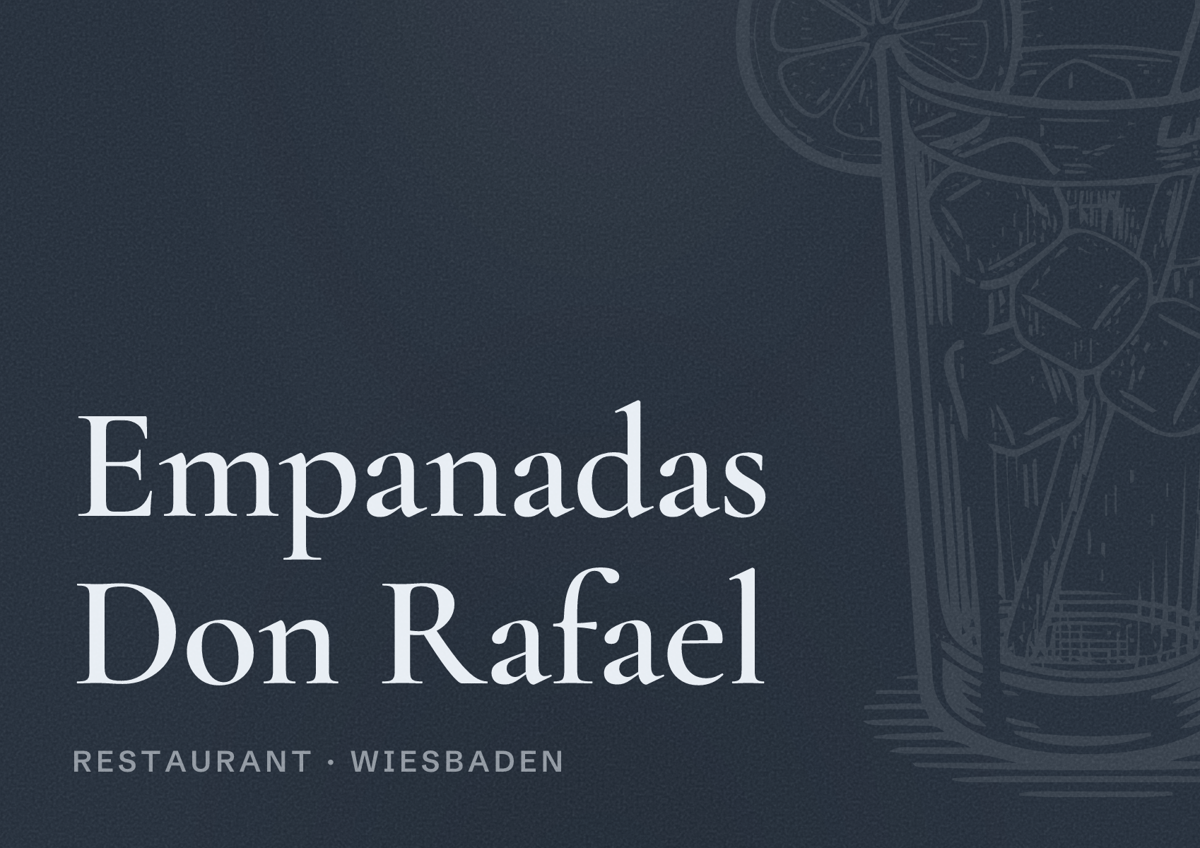 Illustriertes Poster von Empanadas Don Rafael, Restaurant in Wiesbaden