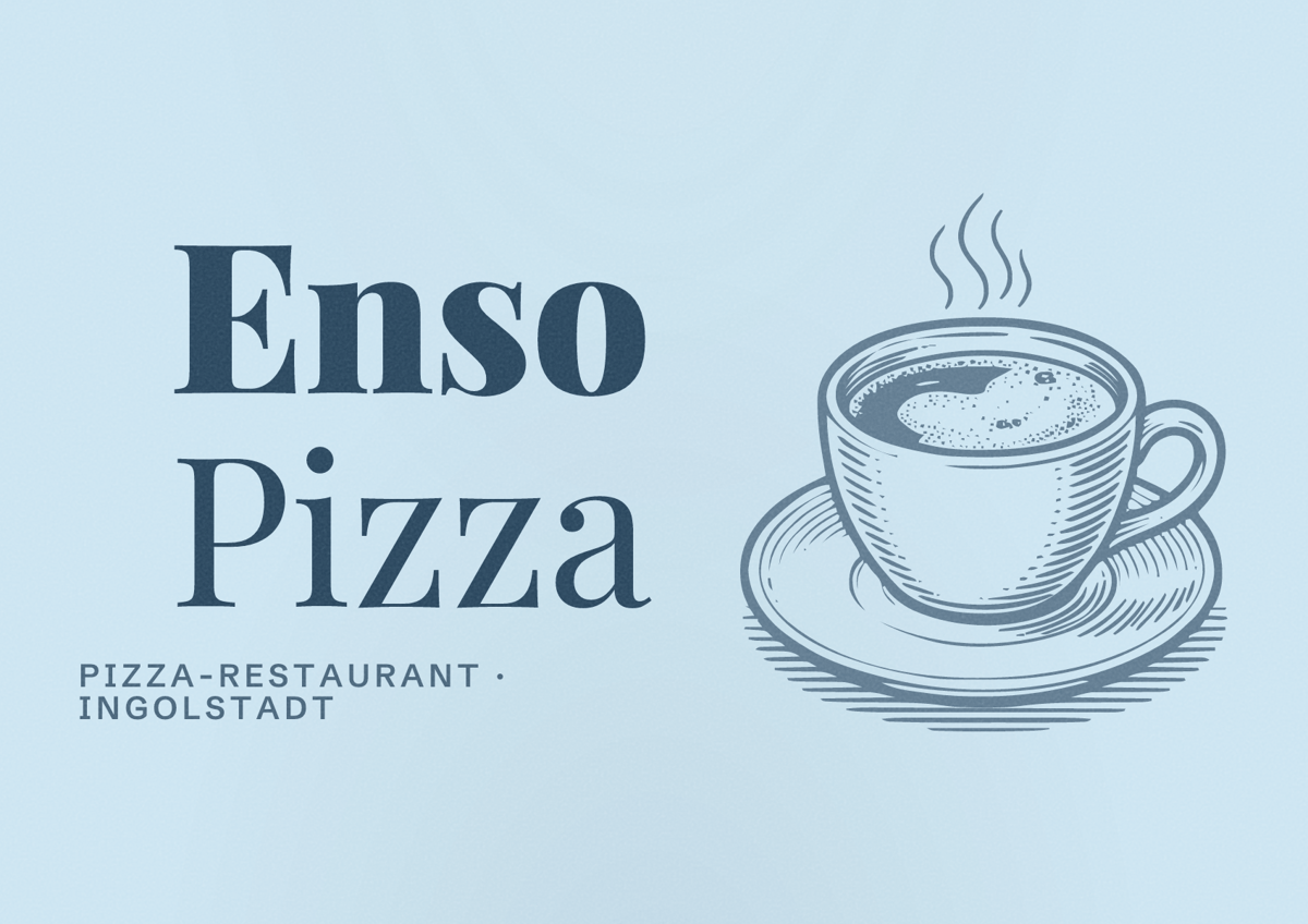 Illustriertes Poster von Enso Pizza, Pizza-Restaurant in Ingolstadt