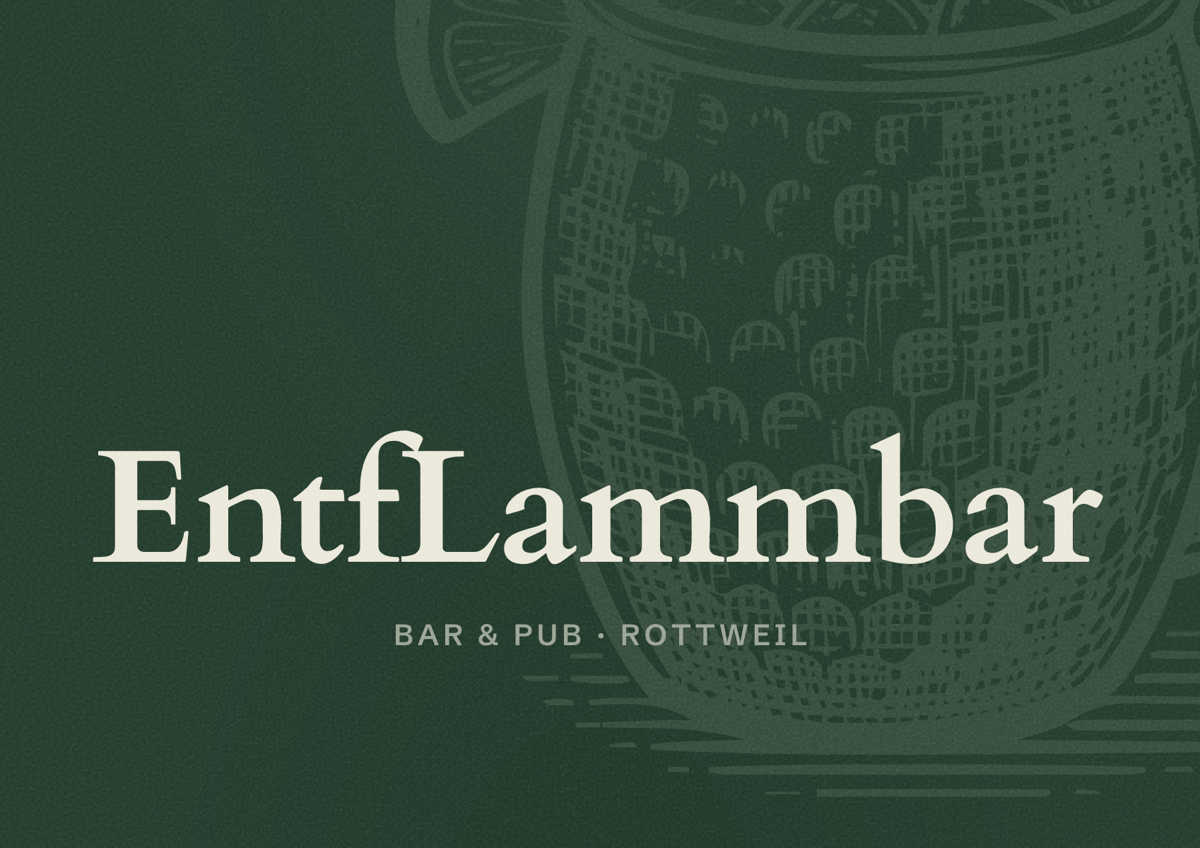 Illustriertes Poster von EntfLammbar, Bar & Pub in Rottweil