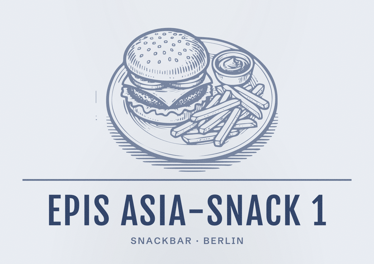 Illustriertes Poster von Epis Asia-Snack 1, Snackbar in Berlin
