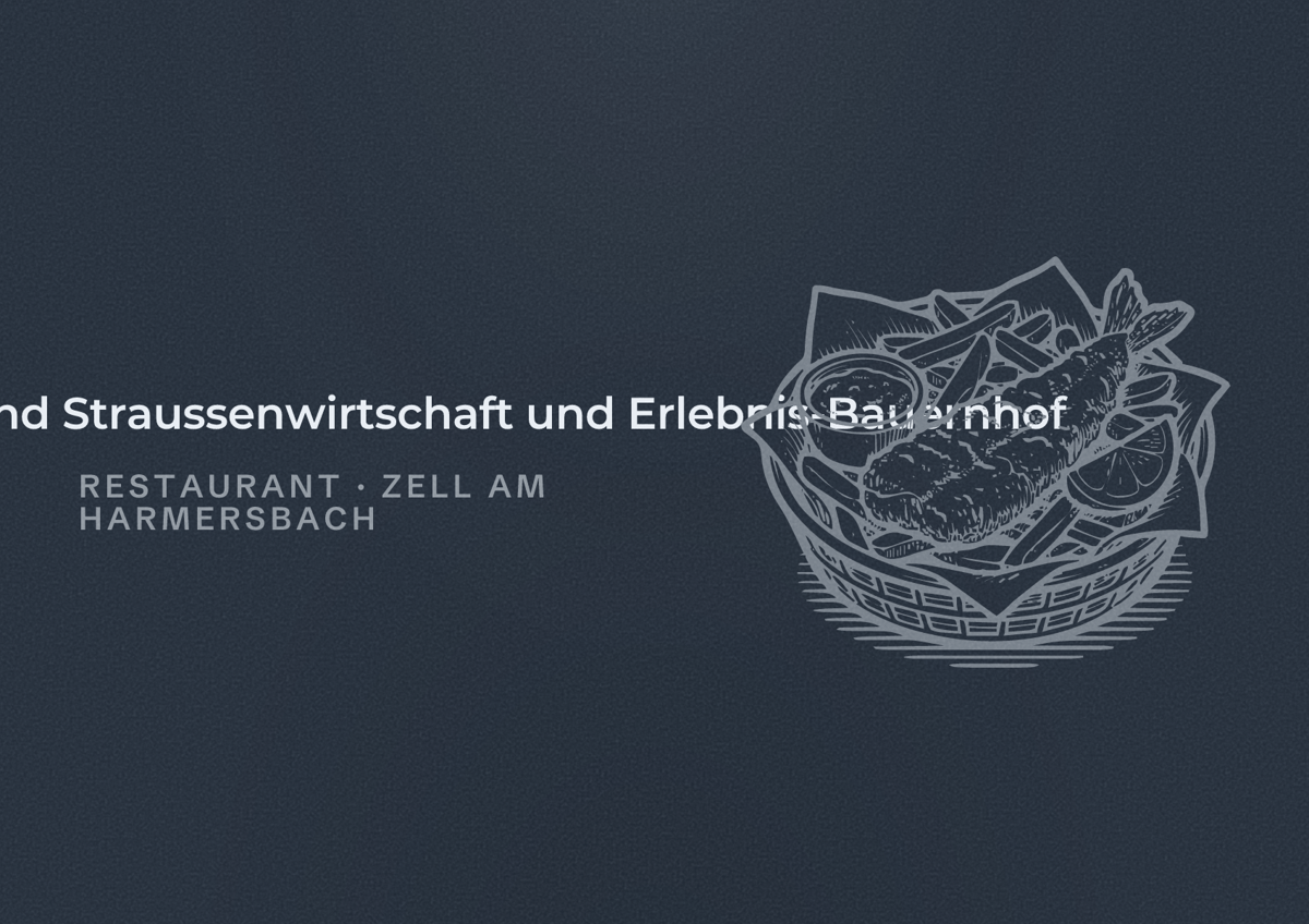 Illustriertes Poster von Erbsengrund Straussenwirtschaft und Erlebnis-Bauernhof, Restaurant in Zell am Harmersbach