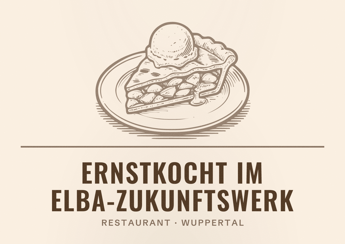 Illustriertes Poster von Ernstkocht im ELBA-Zukunftswerk, Restaurant in Wuppertal