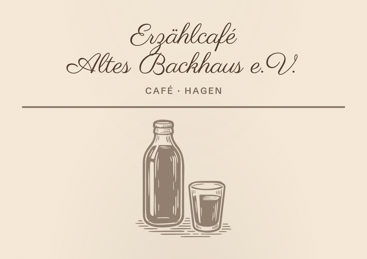 Illustriertes Poster von Erzählcafé Altes Backhaus e.V., Café in Hagen