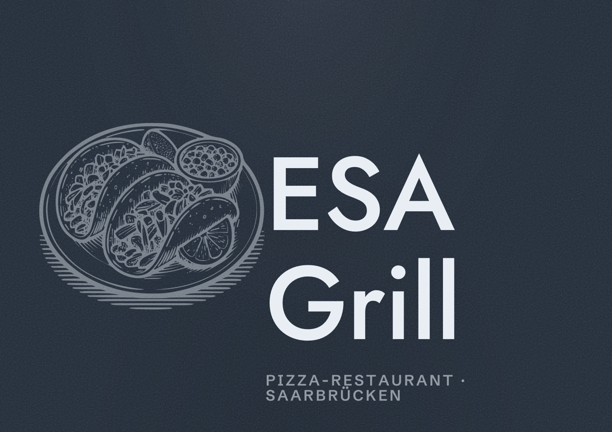 Illustriertes Poster von ESA Grill, Pizza-Restaurant in Saarbrücken