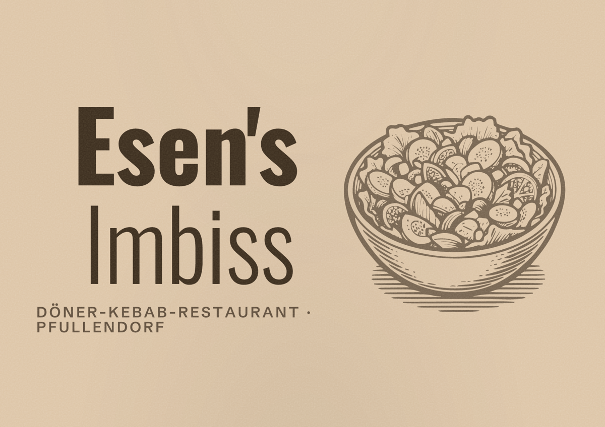 Illustriertes Poster von Esen's Imbiss, Döner-Kebab-Restaurant in Pfullendorf