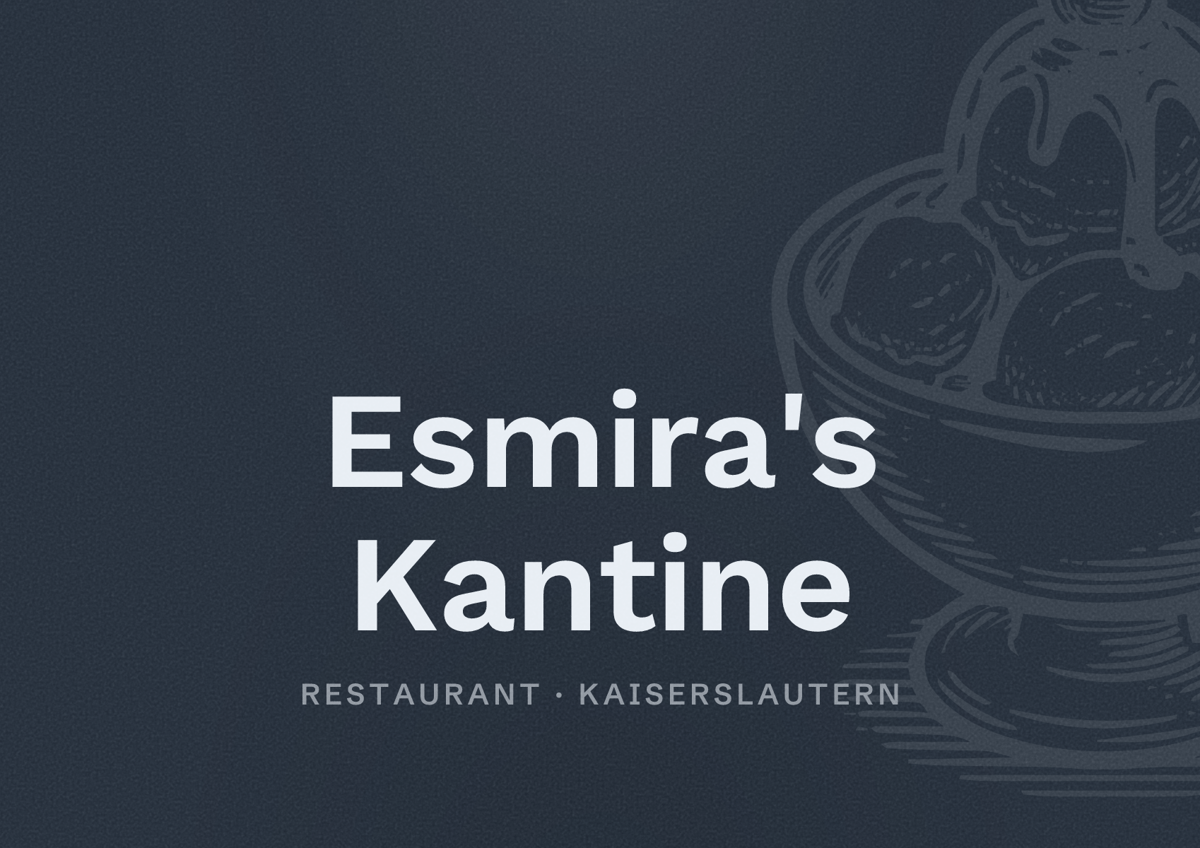 Illustriertes Poster von Esmira's Kantine, Restaurant in Kaiserslautern