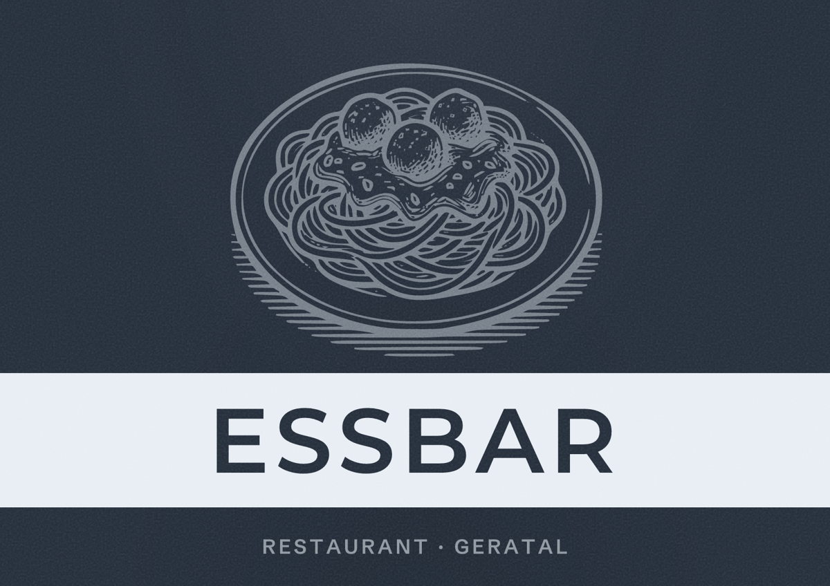 Illustriertes Poster von EssBar, Restaurant in Geratal