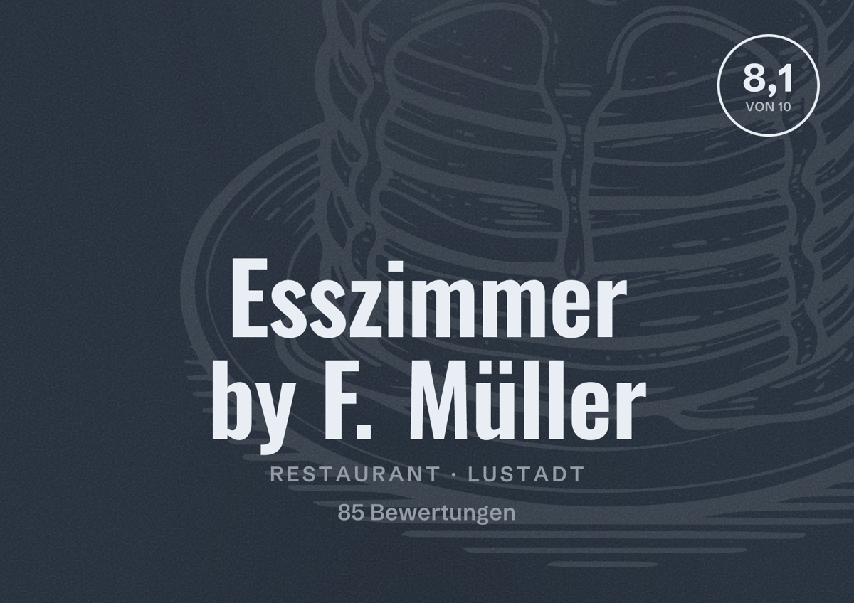 Illustriertes Poster von Esszimmer by F. Müller, Restaurant in Lustadt: Bewertung 8,1 von 10 aus 85 Bewertungen