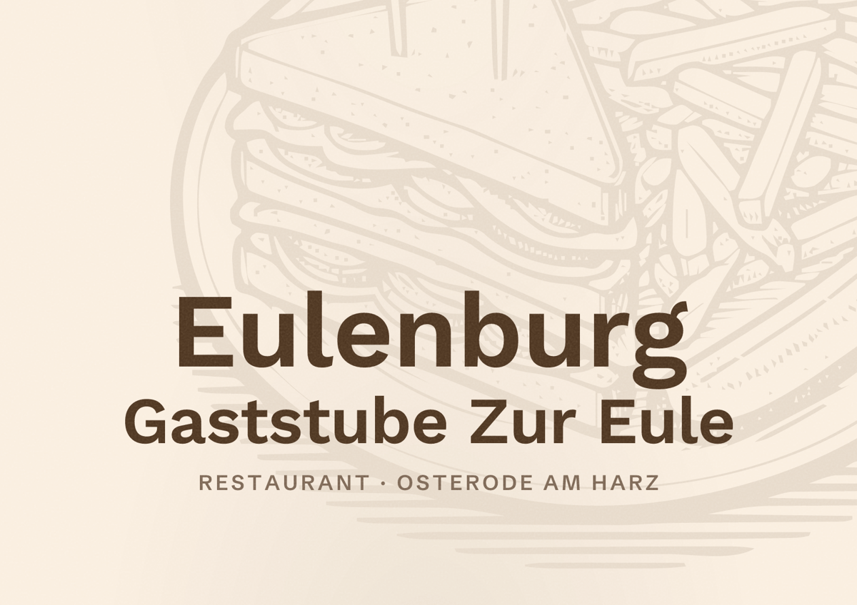 Illustriertes Poster von Eulenburg Gaststube Zur Eule, Restaurant in Osterode am Harz