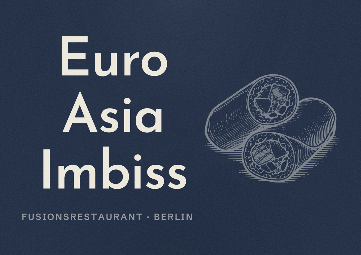 Illustriertes Poster von Euro Asia Imbiss, Fusionsrestaurant in Berlin