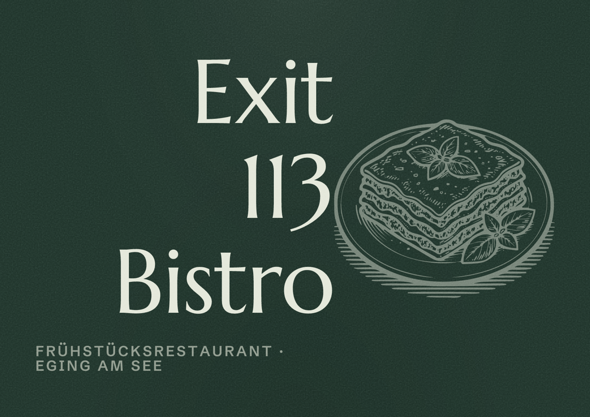 Illustriertes Poster von Exit 113 Bistro, Frühstücksrestaurant in Eging am See