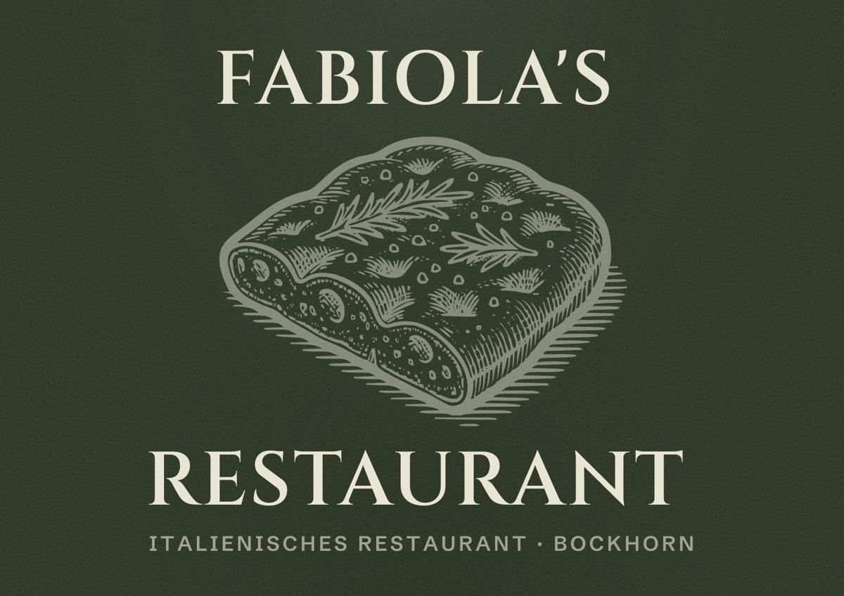 Illustriertes Poster von Fabiola's Restaurant, Italienisches Restaurant in Bockhorn