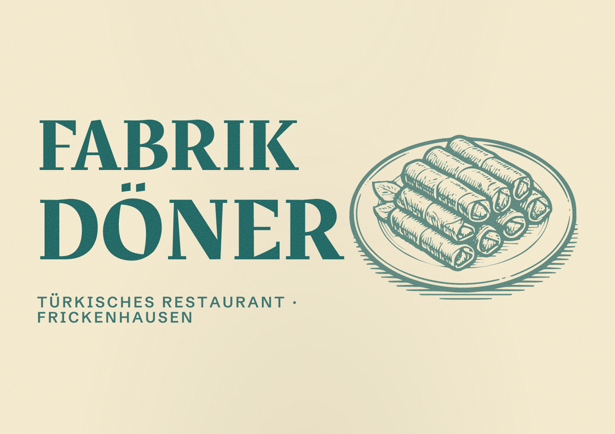 Illustriertes Poster von Fabrik Döner, Türkisches Restaurant in Frickenhausen
