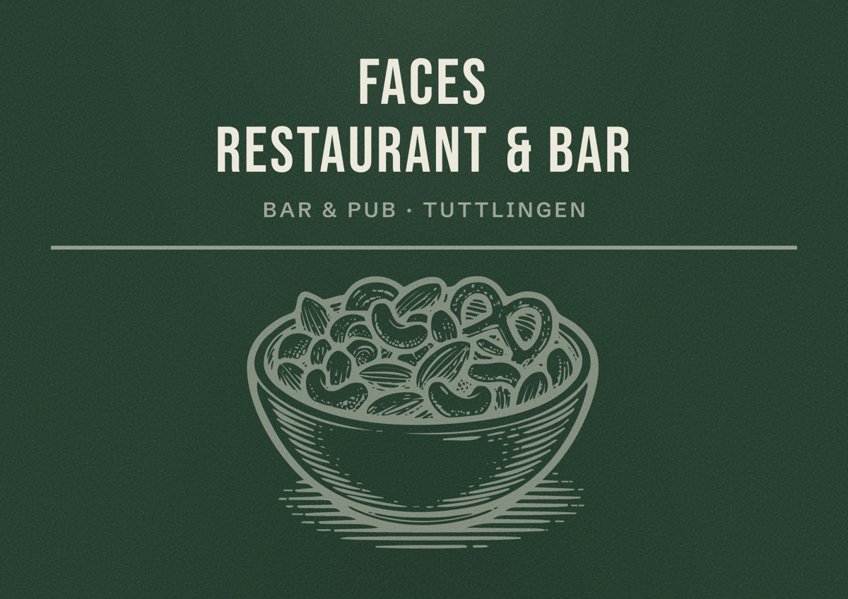 Illustriertes Poster von faces Restaurant & Bar, Bar & Pub in Tuttlingen