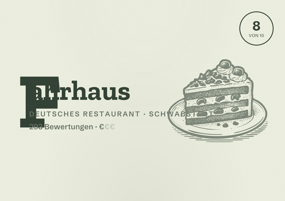 Illustriertes Poster von Fährhaus, Deutsches Restaurant in Schwabstedt: Bewertung 8 von 10 aus 293 Bewertungen, Preisniveau €