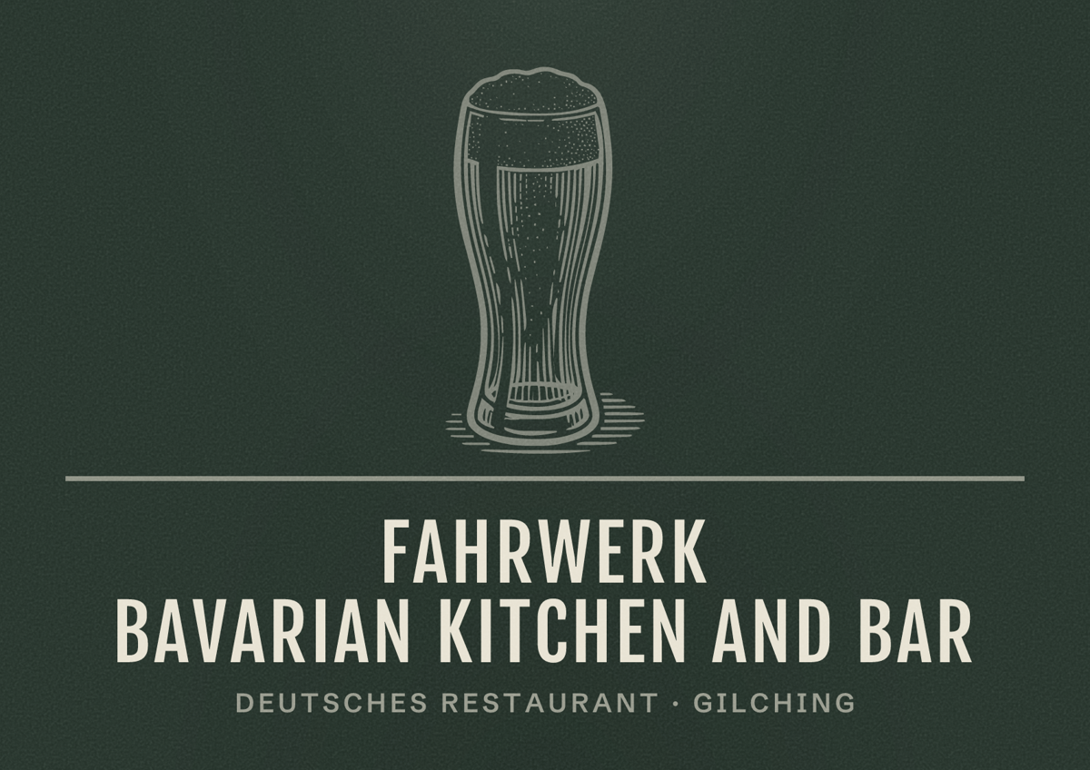 Illustriertes Poster von Fahrwerk Bavarian Kitchen and Bar, Deutsches Restaurant in Gilching