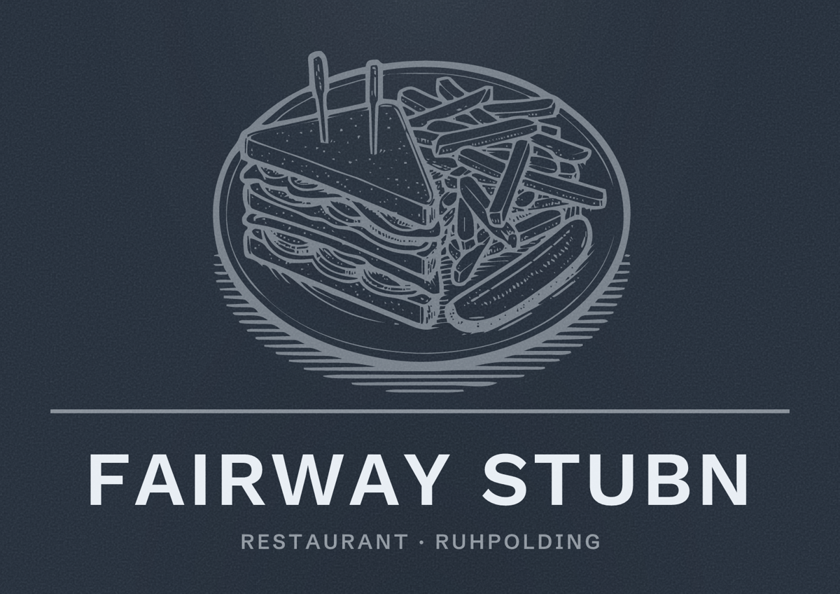 Illustriertes Poster von Fairway Stubn, Restaurant in Ruhpolding