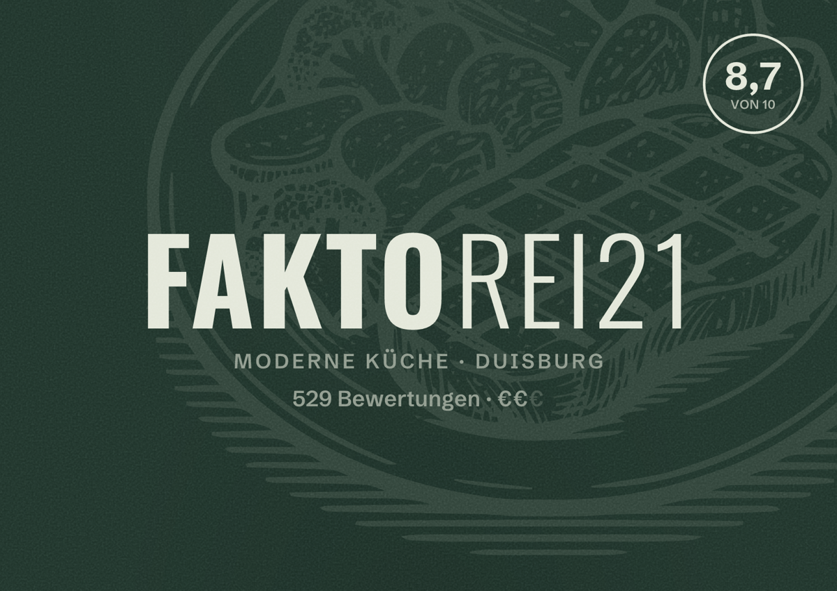 Illustriertes Poster von faktorei21, Moderne Küche in Duisburg: Bewertung 8,7 von 10 aus 529 Bewertungen, Preisniveau €€