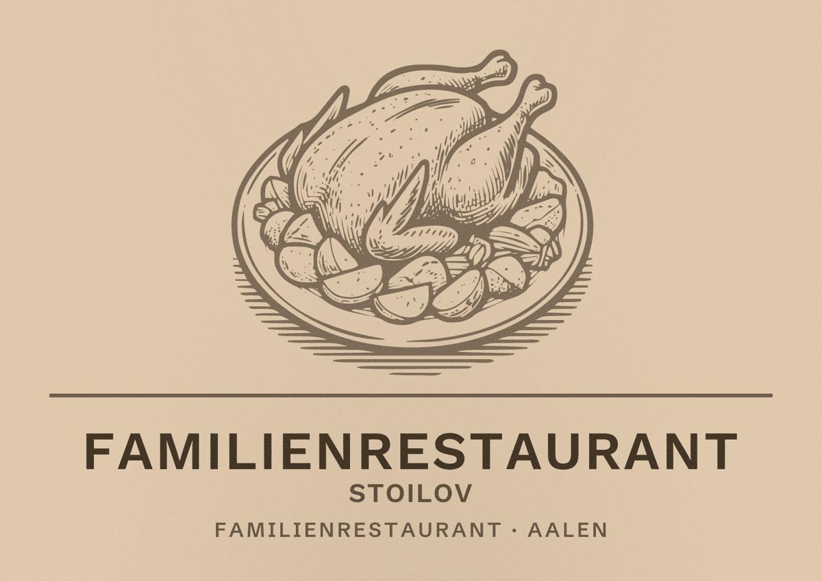 Illustriertes Poster von Familienrestaurant Stoilov, Familienrestaurant in Aalen