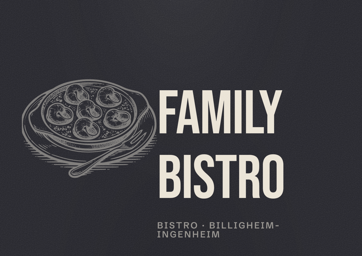 Illustriertes Poster von Family Bistro, Bistro in Billigheim-Ingenheim